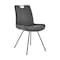 Armen Living Coronado Contemporary Dining Chair in Gray Powder Coated Finish and Gray Faux Leather, PK2 LCCDSIGR - alternate 3